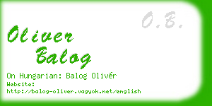 oliver balog business card